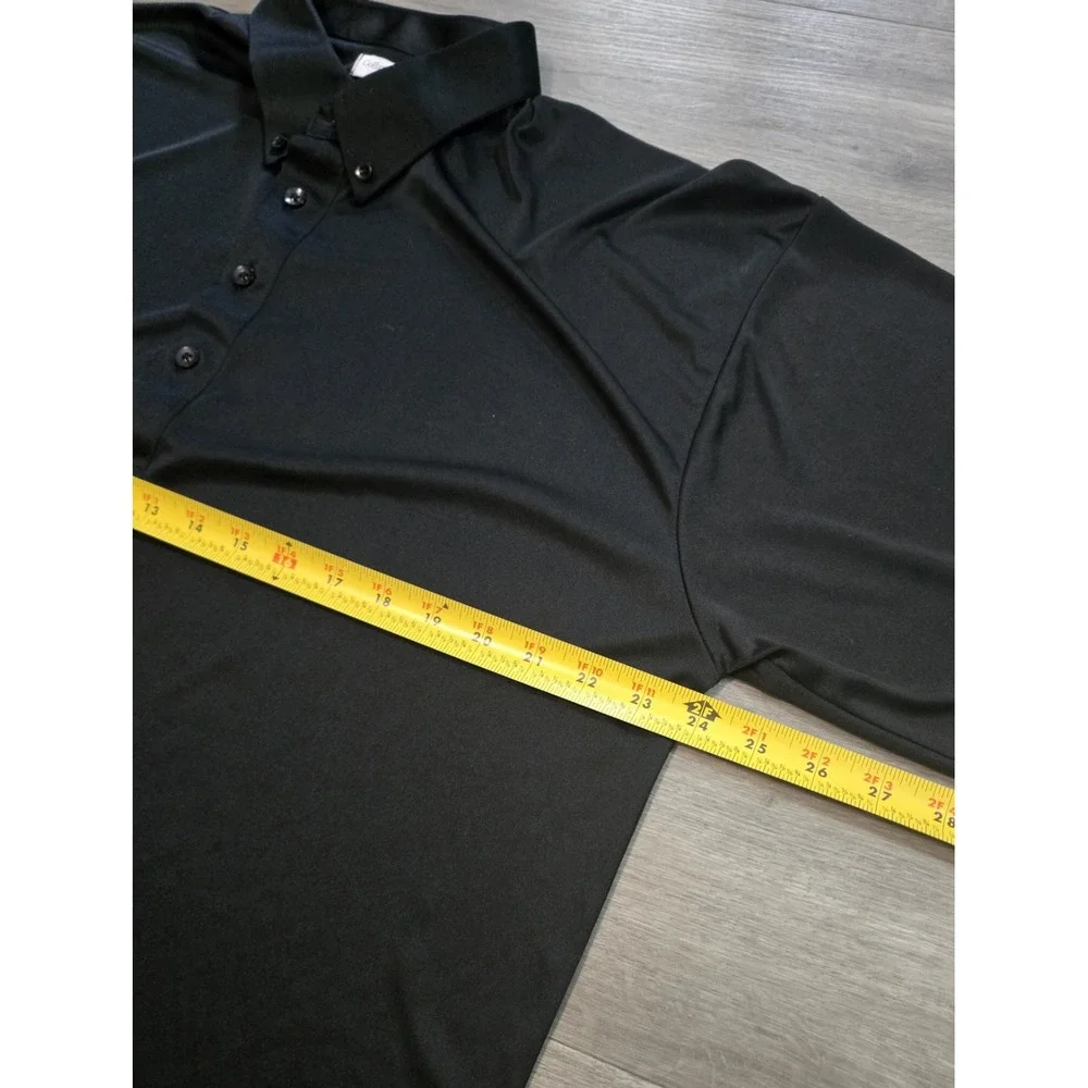 Collars and Co Dress Collar Polo Men 2XL Black Short Sleeve Shirt Performance
